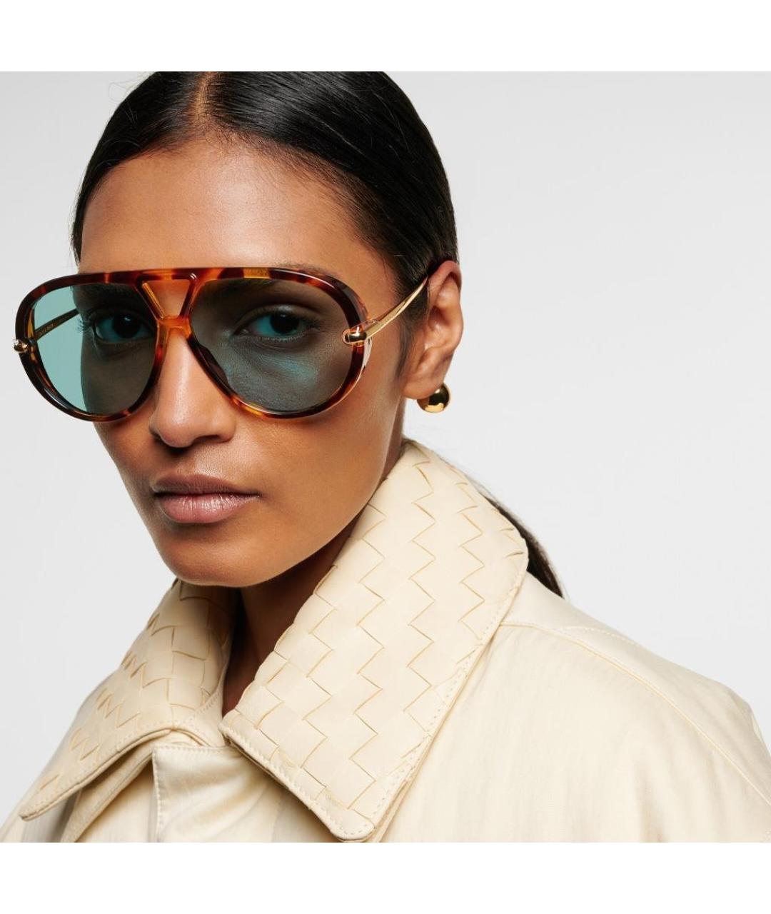 BOTTEGA VENETA Золотые солнцезащитные очки, фото 4