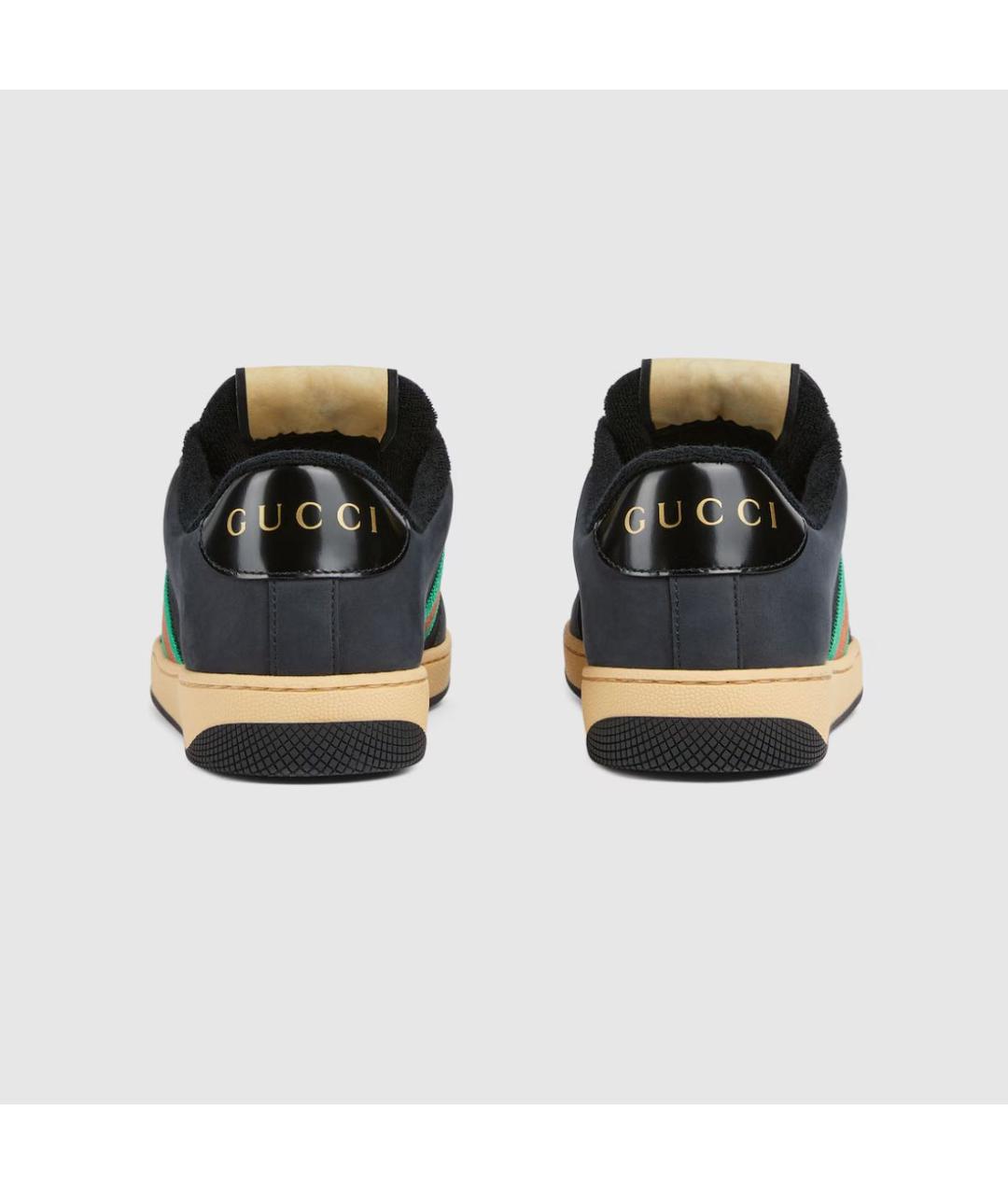 GUCCI Черные кожаные кеды, фото 4