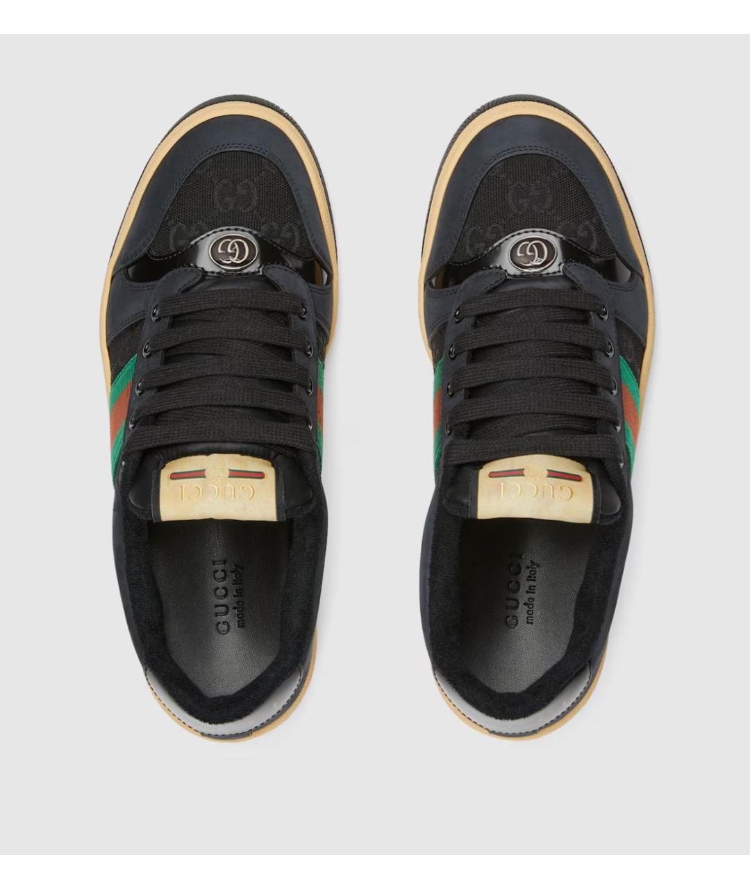 GUCCI Черные кожаные кеды, фото 3