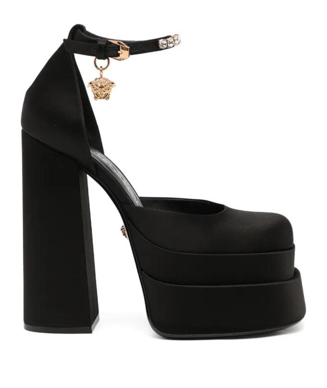 VERSACE Черные текстильные туфли, фото 1