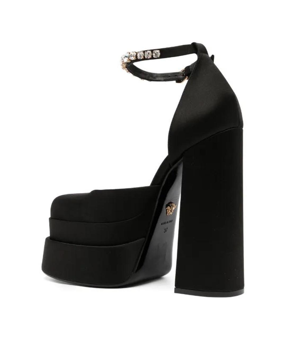 VERSACE Черные текстильные туфли, фото 3
