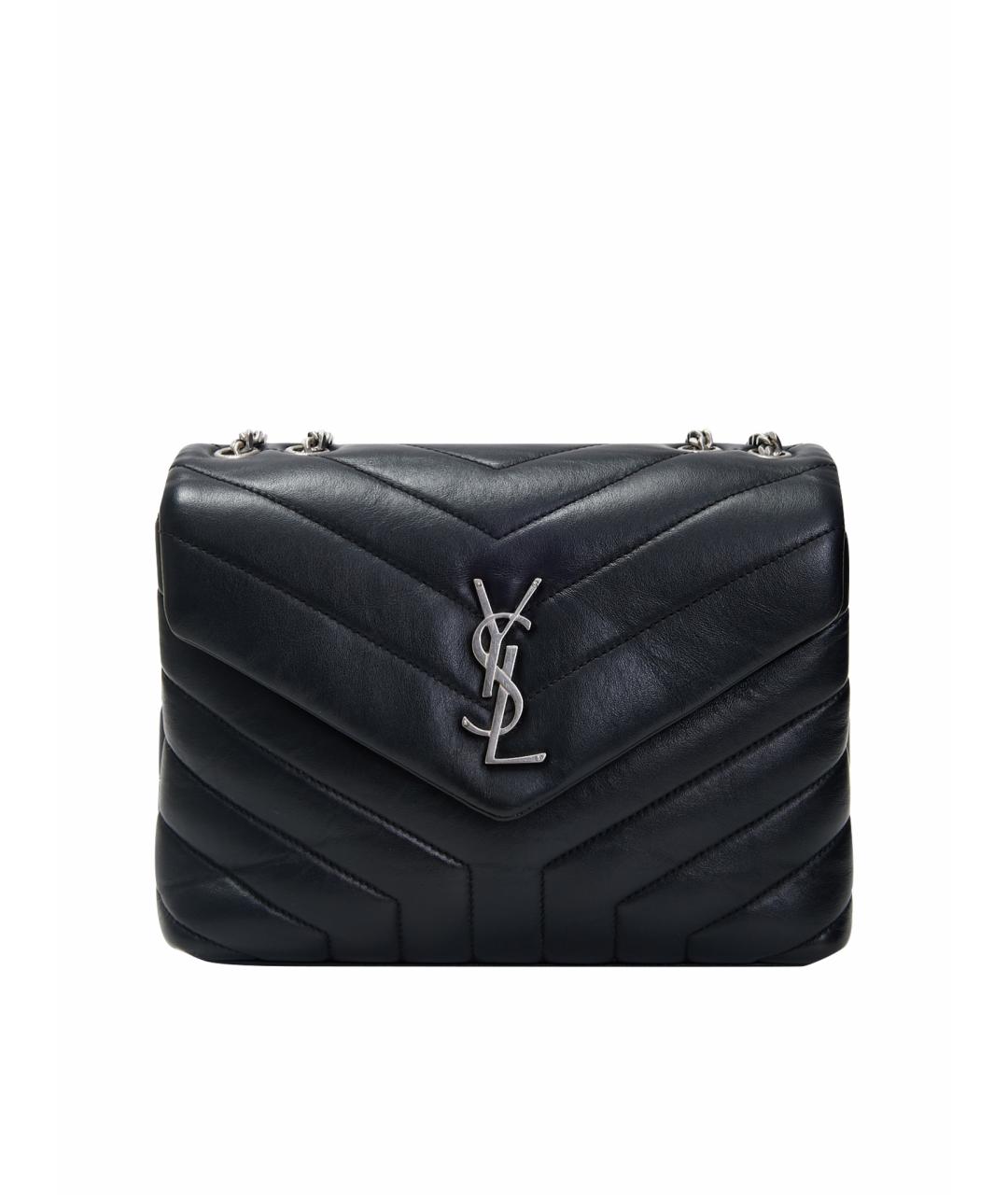 SAINT LAURENT Черная кожаная сумка через плечо, фото 1