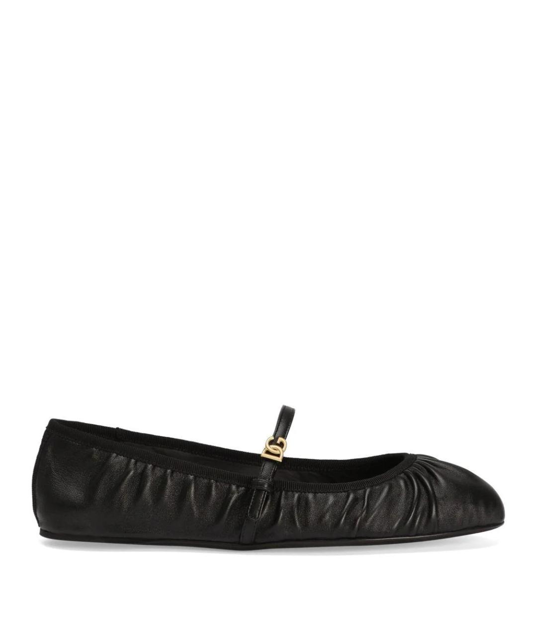 DOLCE&GABBANA Черные кожаные балетки, фото 1