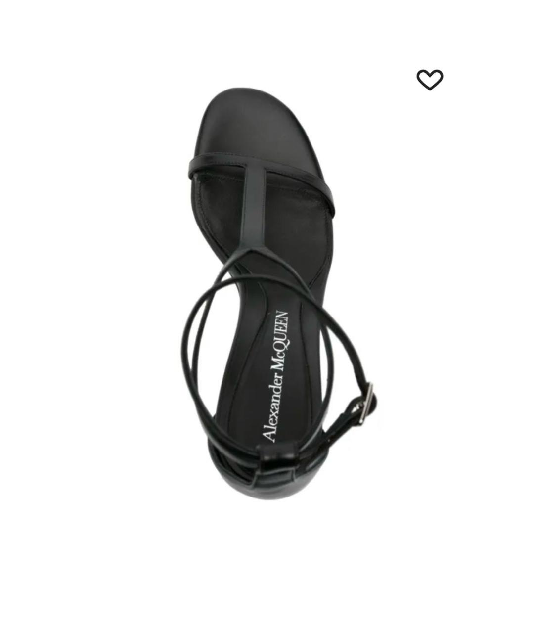 ALEXANDER MCQUEEN Черные кожаные босоножки, фото 3