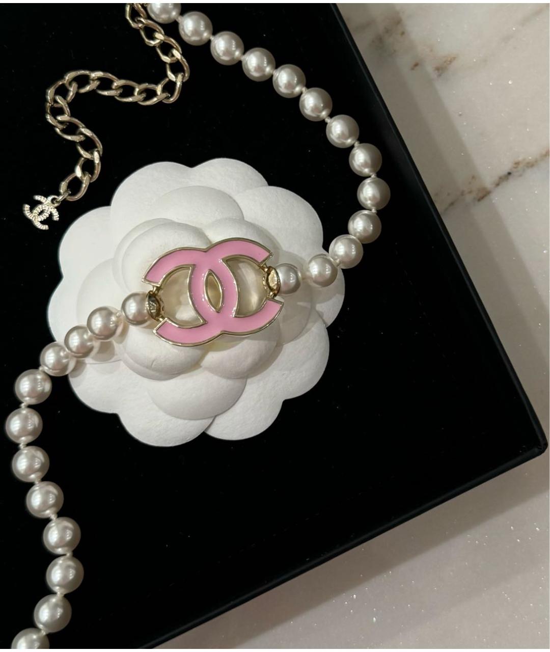 CHANEL Белое жемчужное колье, фото 5