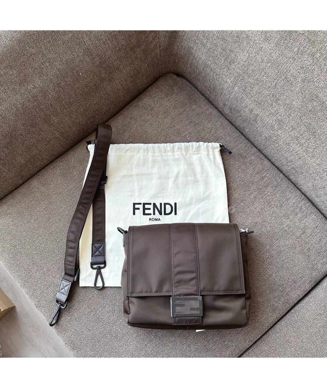 FENDI Коричневая сумка на плечо, фото 2