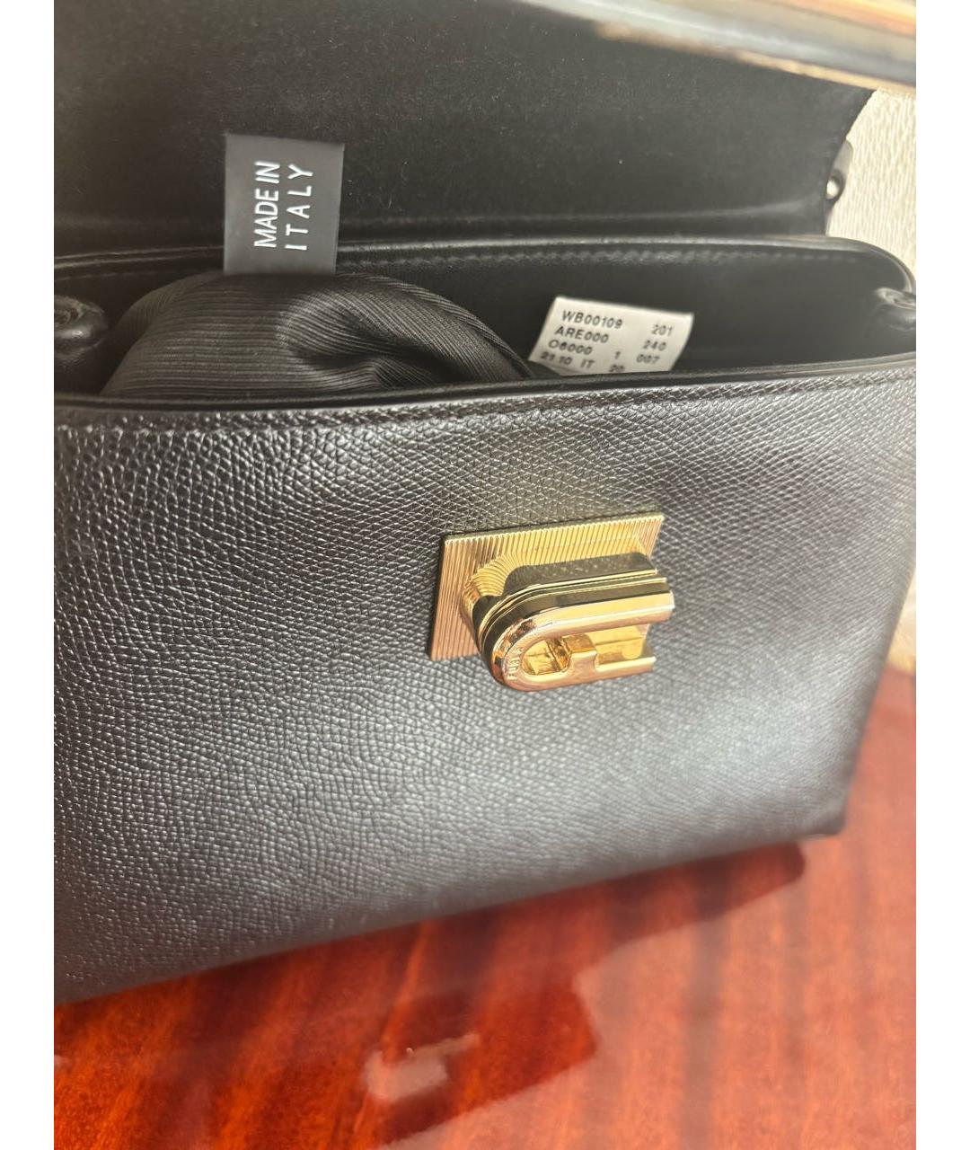 FURLA Черная кожаная сумка через плечо, фото 4