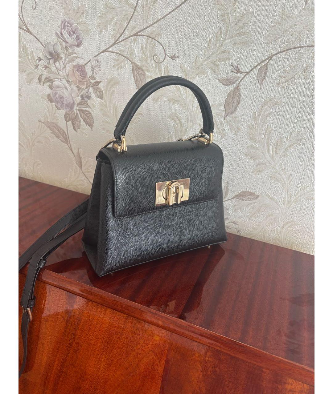 FURLA Черная кожаная сумка через плечо, фото 2