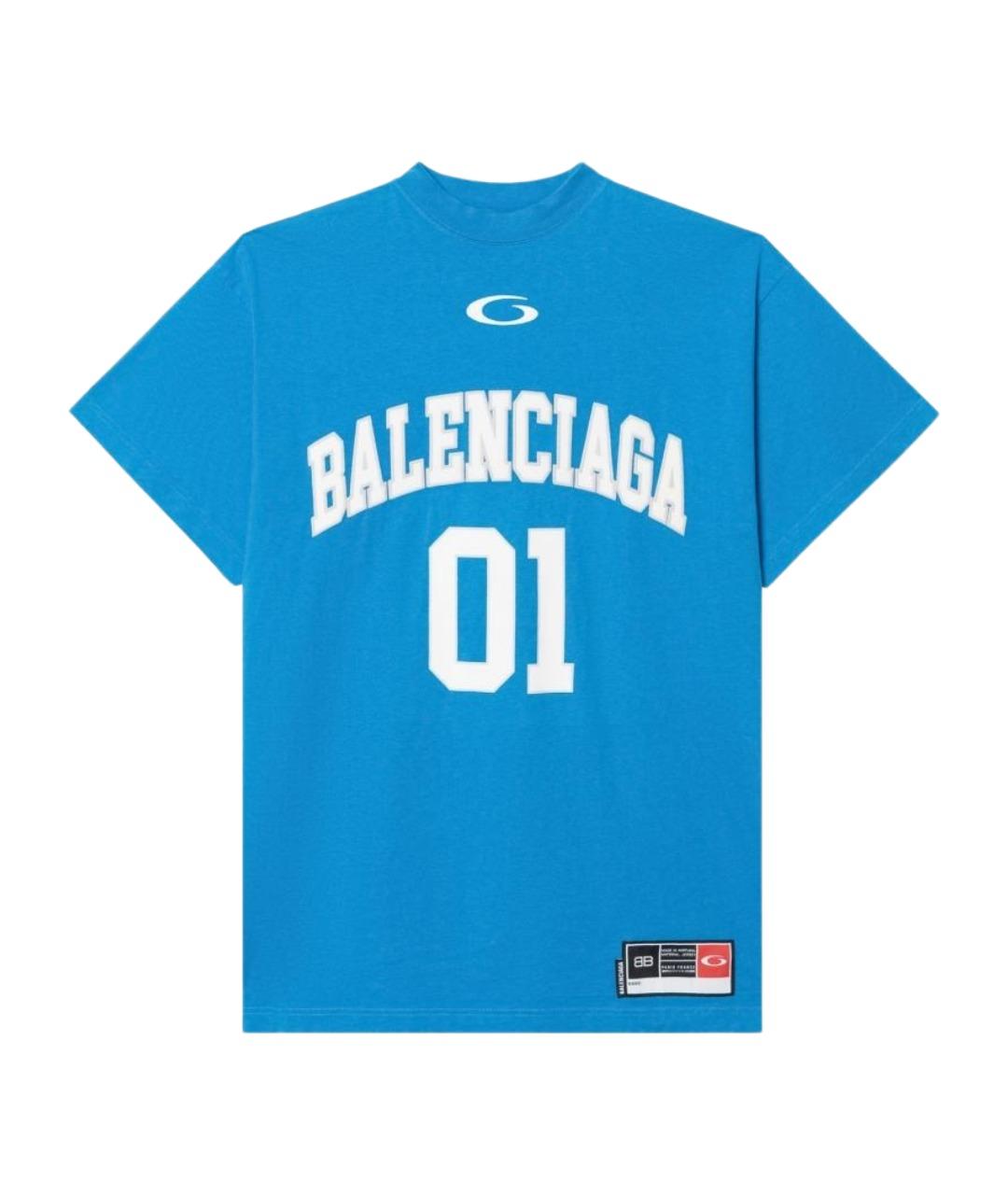 BALENCIAGA Синяя футболка, фото 1