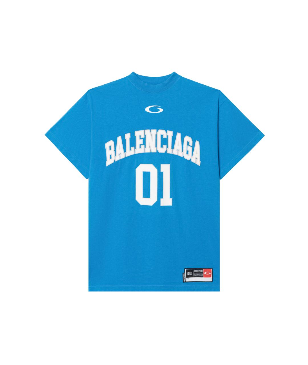 BALENCIAGA Синяя футболка, фото 6