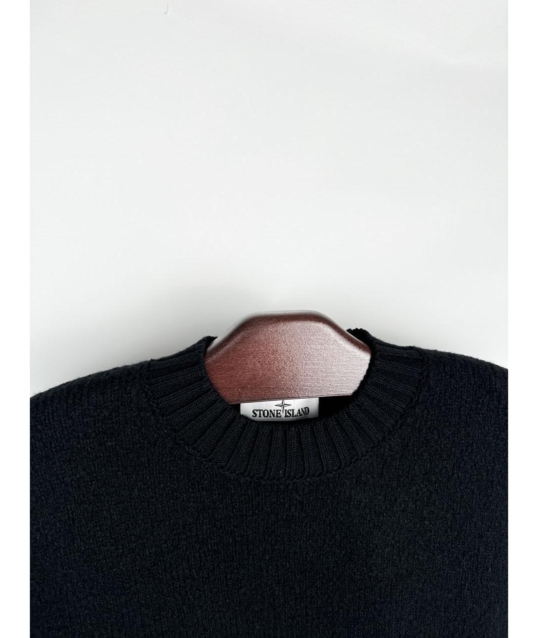 STONE ISLAND Черный шерстяной джемпер / свитер, фото 3