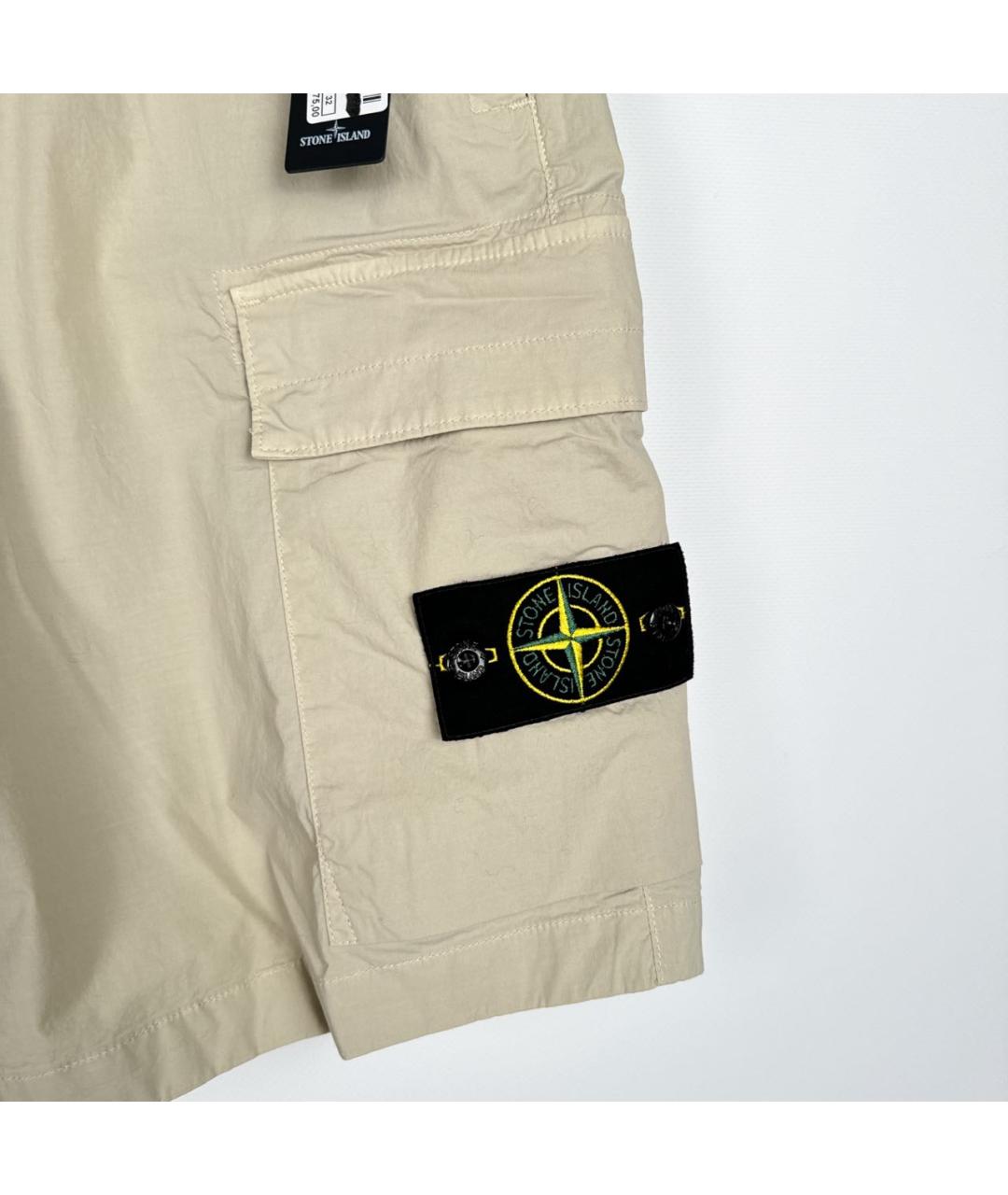 STONE ISLAND Бежевые хлопковые шорты, фото 6