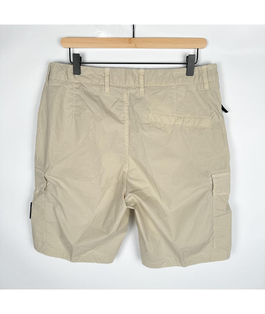 STONE ISLAND Бежевые хлопковые шорты, фото 2