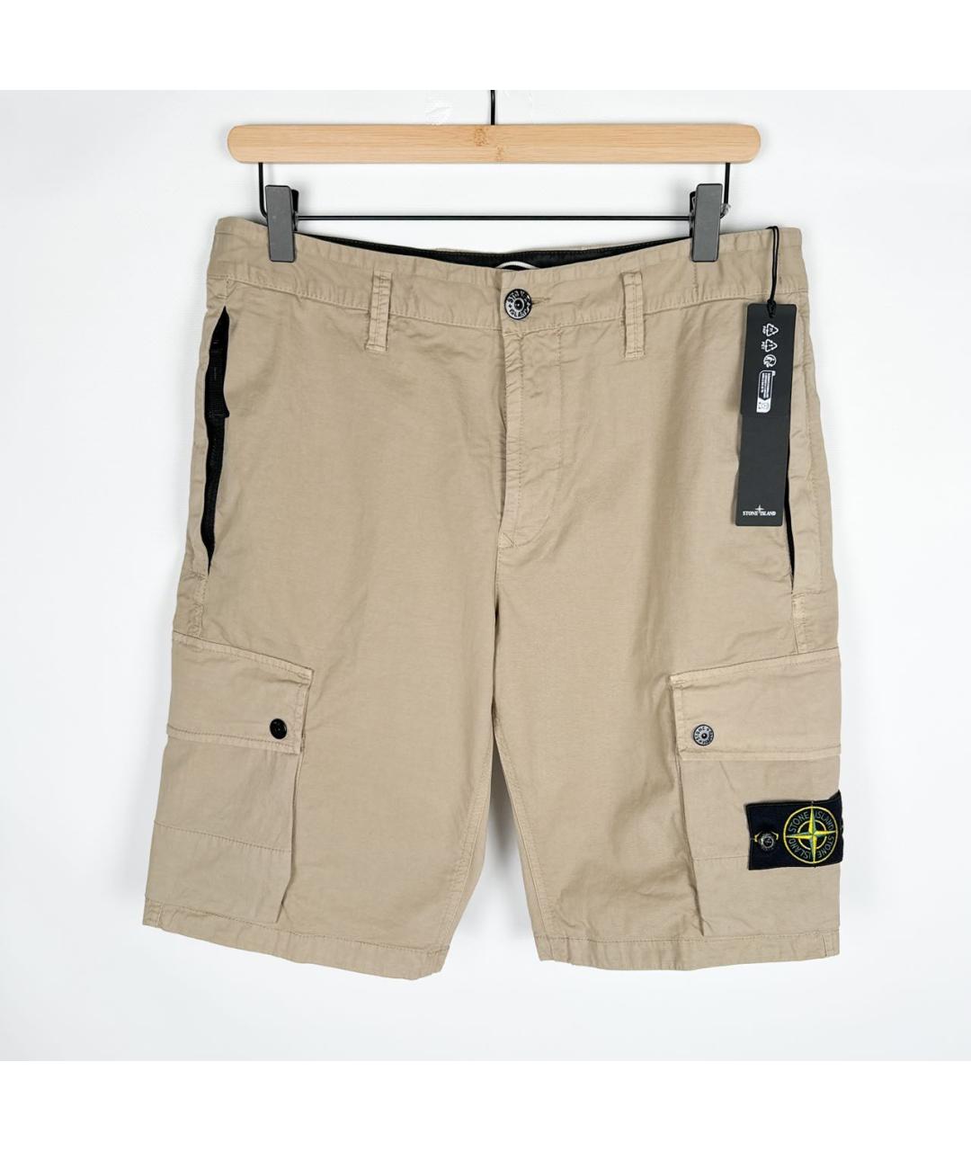 STONE ISLAND Бежевые хлопковые шорты, фото 9