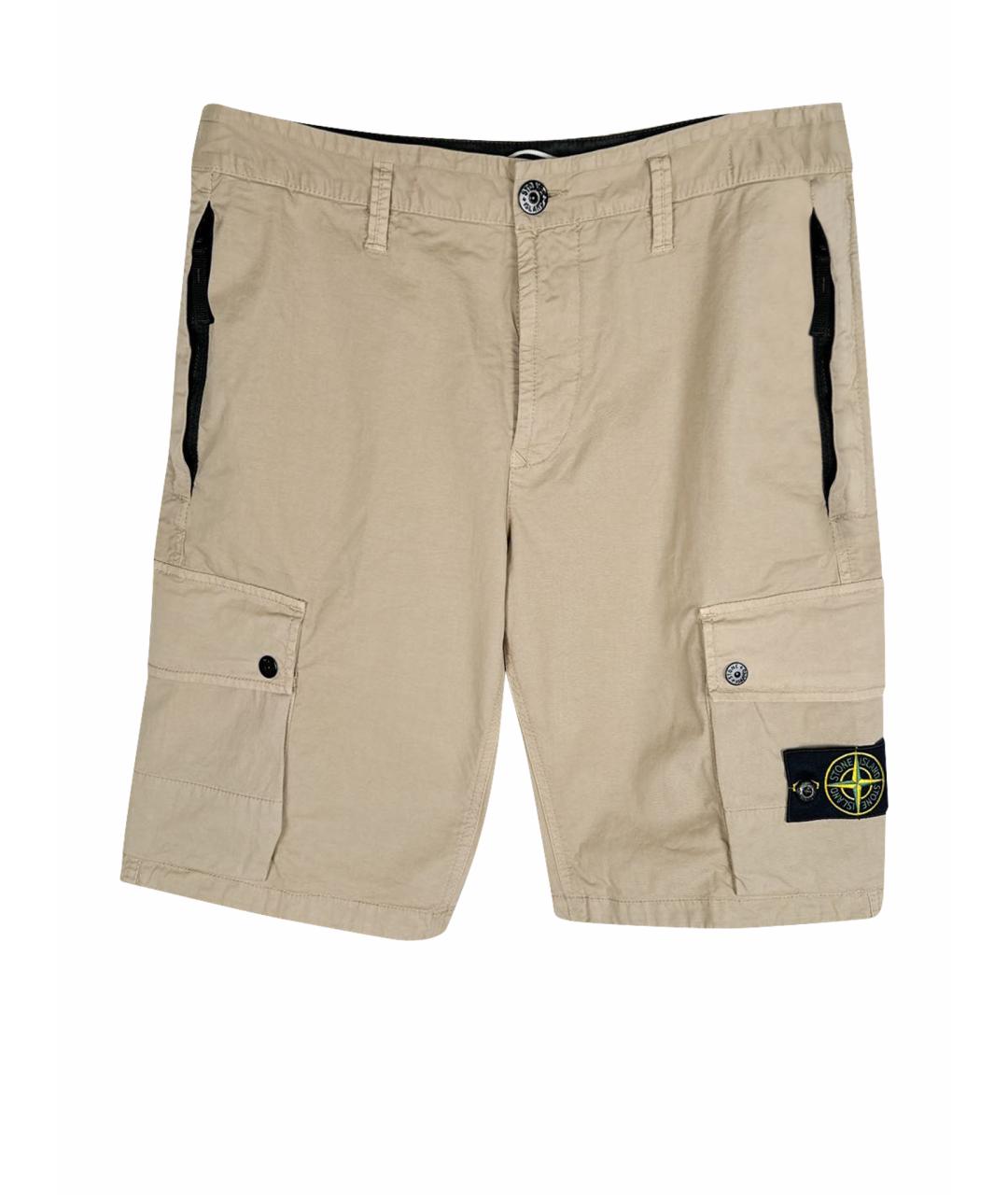 STONE ISLAND Бежевые хлопковые шорты, фото 1