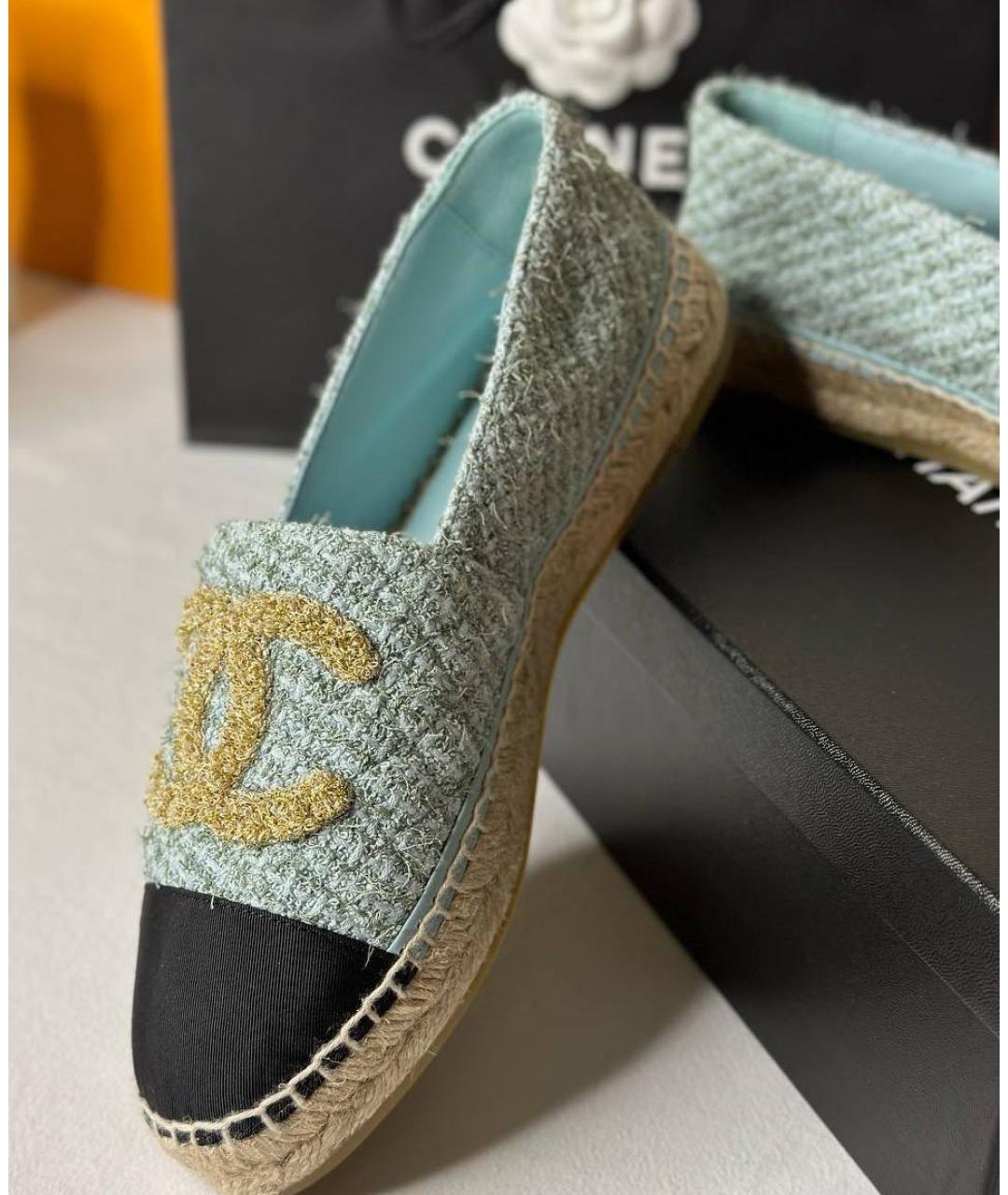 CHANEL Голубые текстильные эспадрильи, фото 2