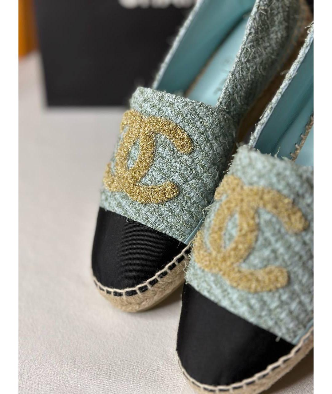 CHANEL Голубые текстильные эспадрильи, фото 4
