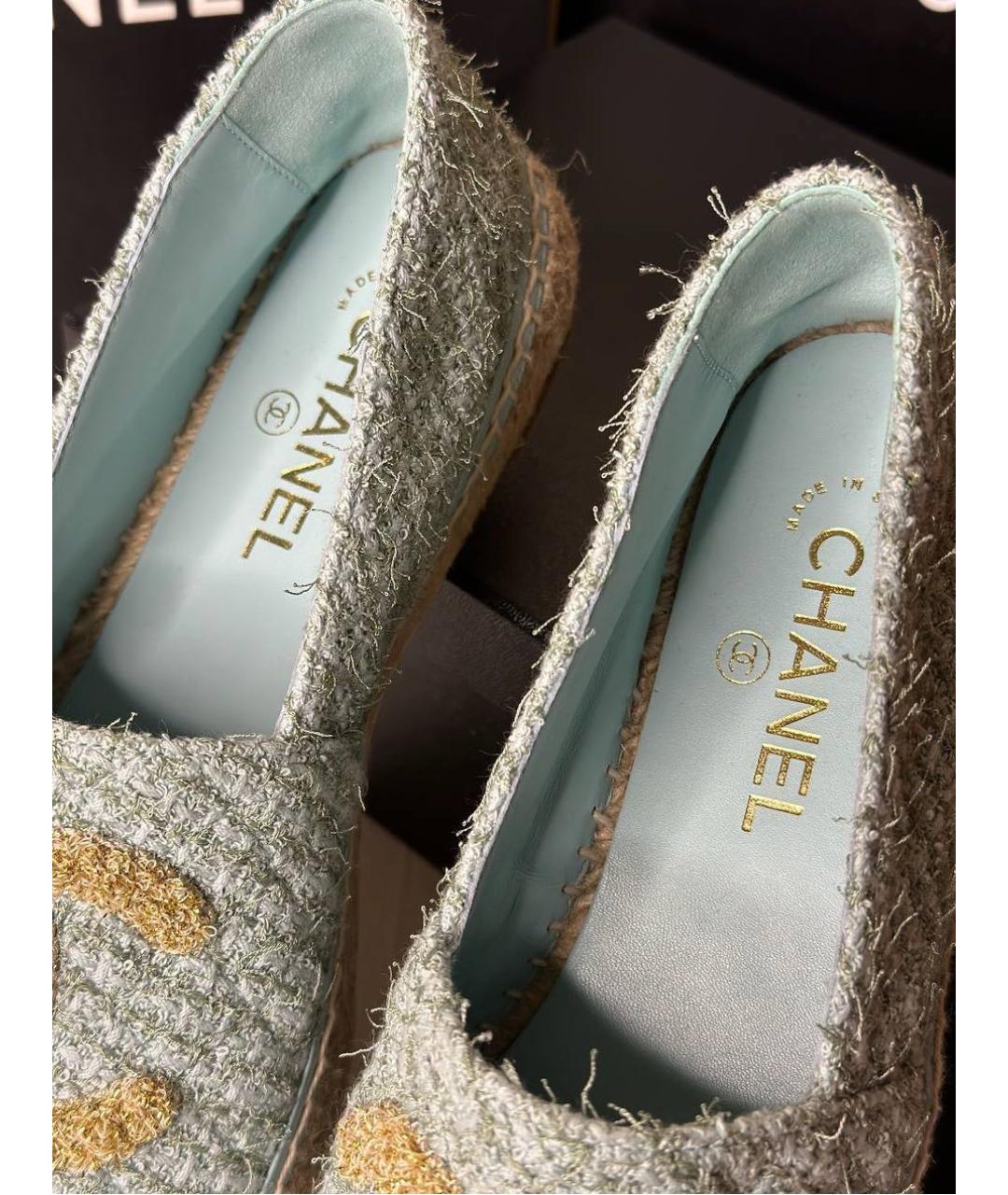 CHANEL Голубые текстильные эспадрильи, фото 3