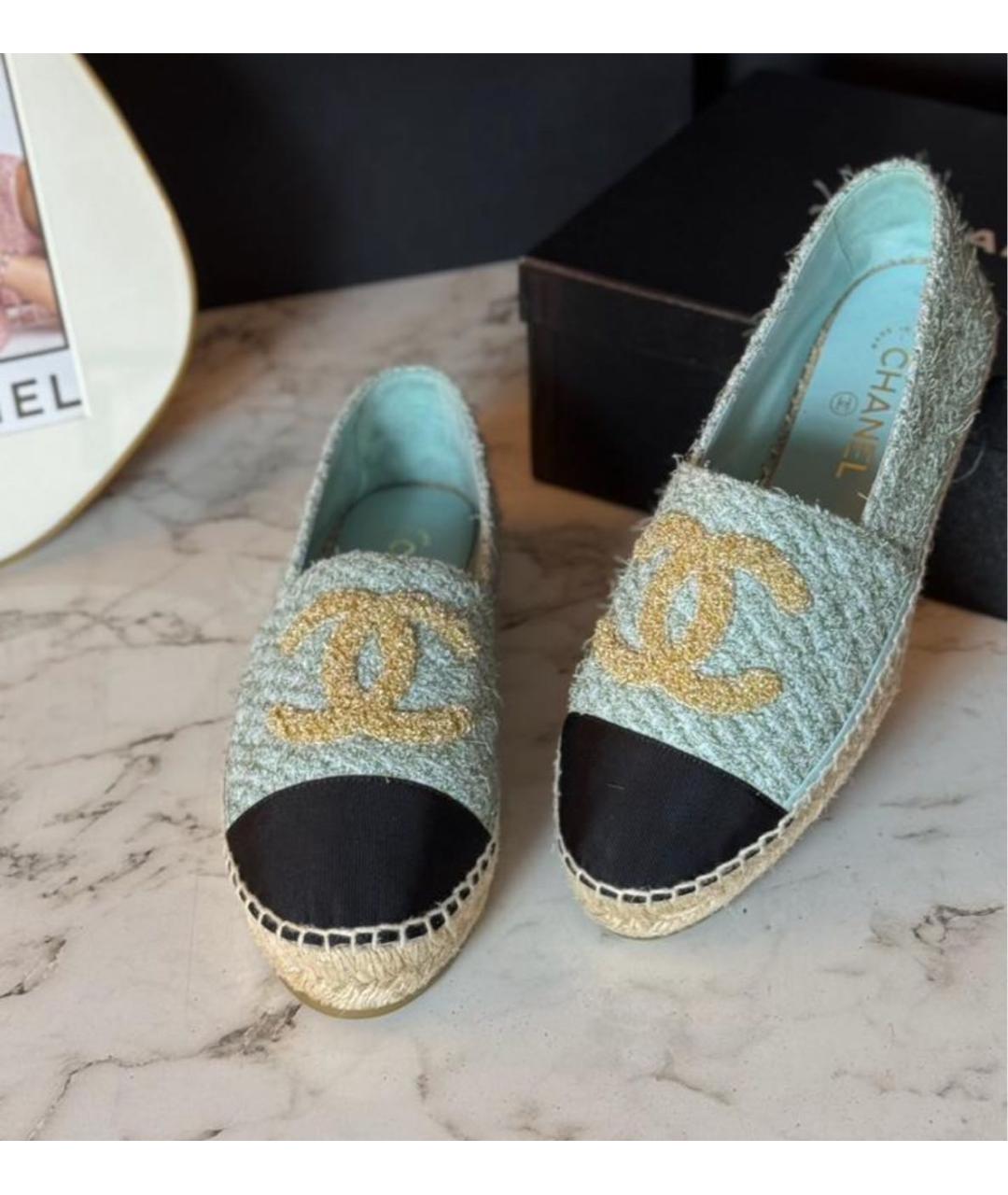 CHANEL Голубые текстильные эспадрильи, фото 5