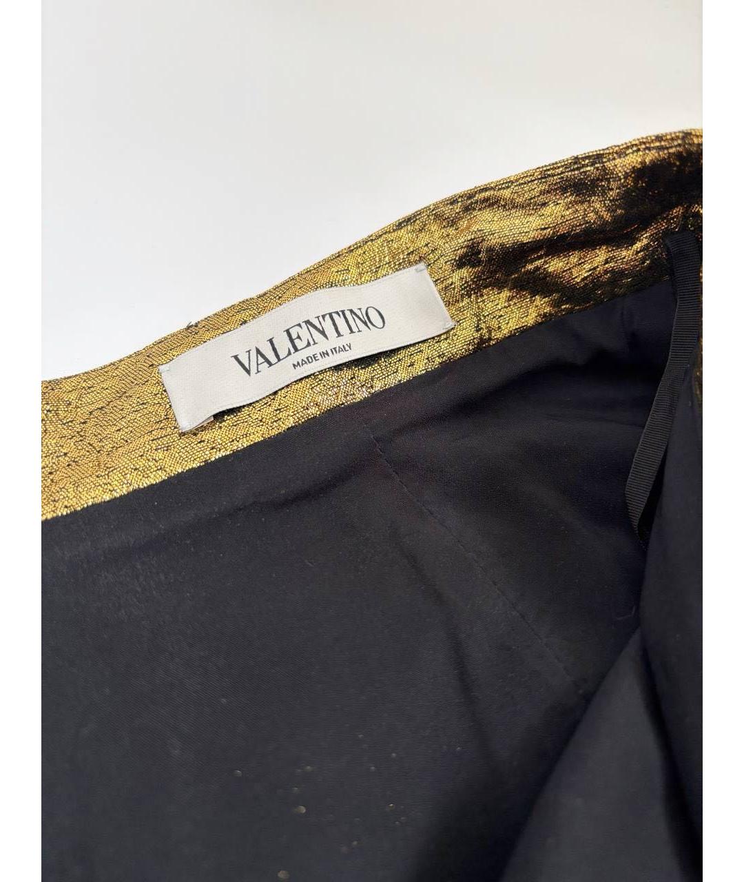 VALENTINO Золотая юбка миди, фото 3