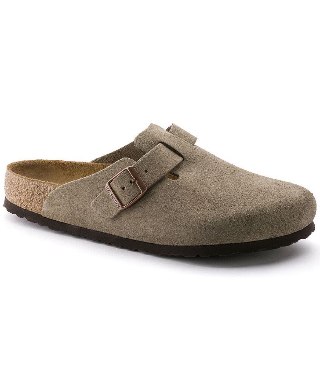 BIRKENSTOCK Хаки замшевые сабо, фото 5