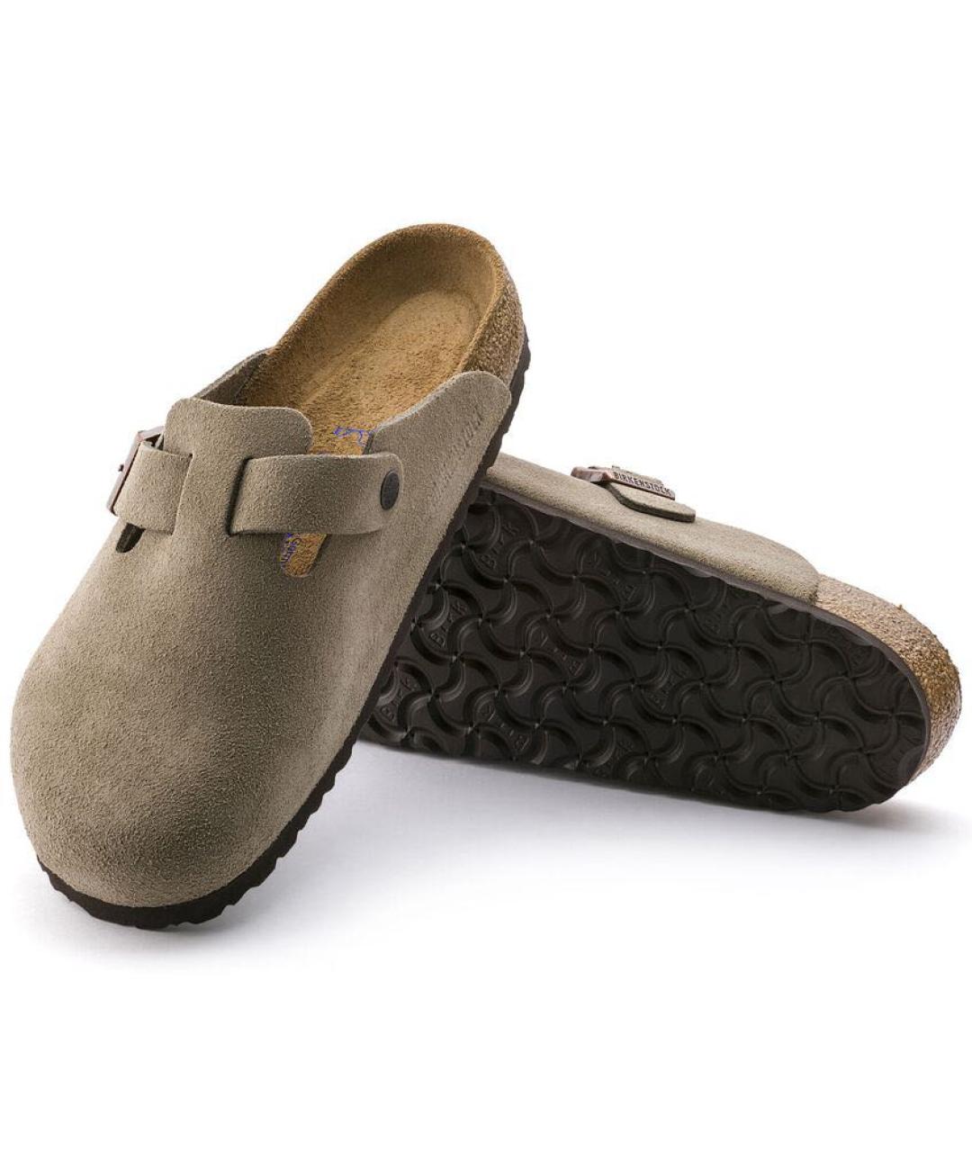 BIRKENSTOCK Хаки замшевые сабо, фото 4