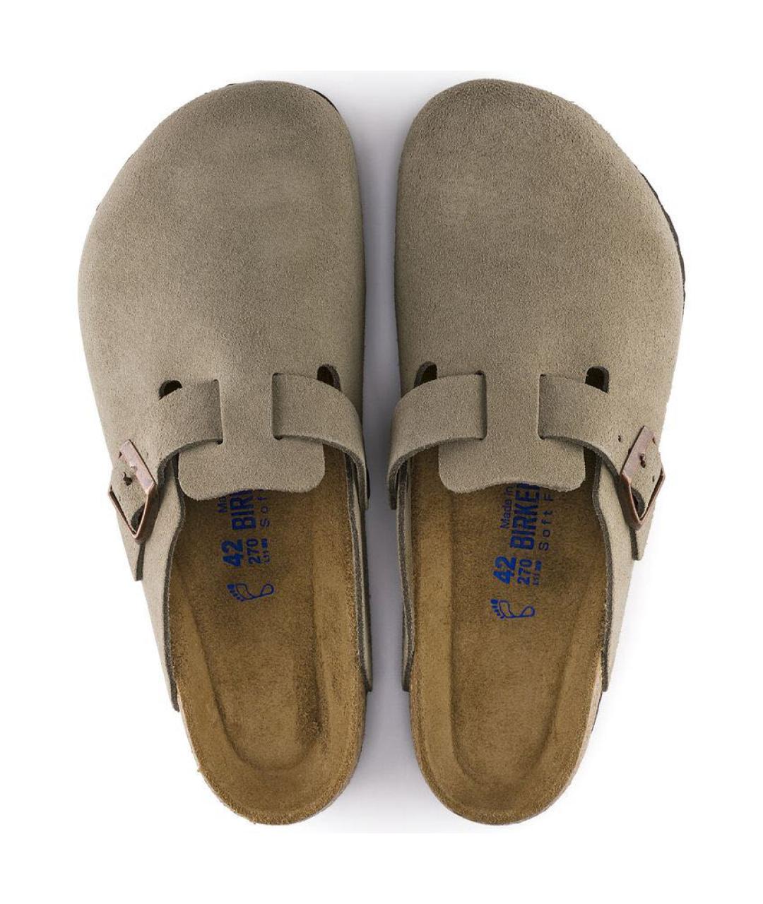 BIRKENSTOCK Хаки замшевые сабо, фото 3