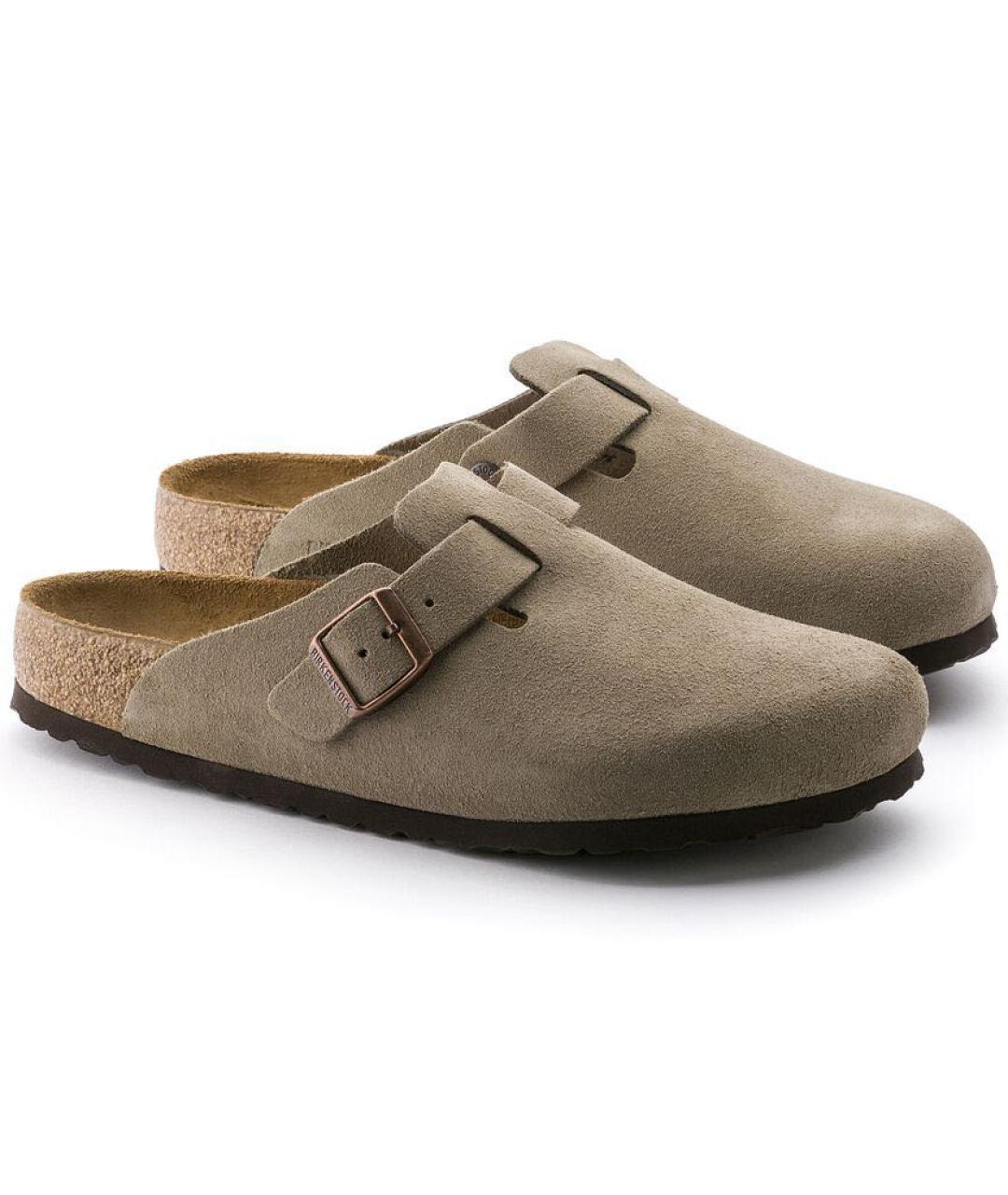 BIRKENSTOCK Хаки замшевые сабо, фото 2