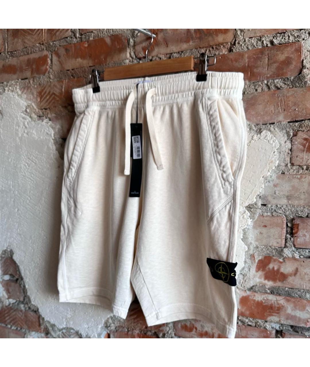 STONE ISLAND Бежевые хлопковые шорты, фото 4