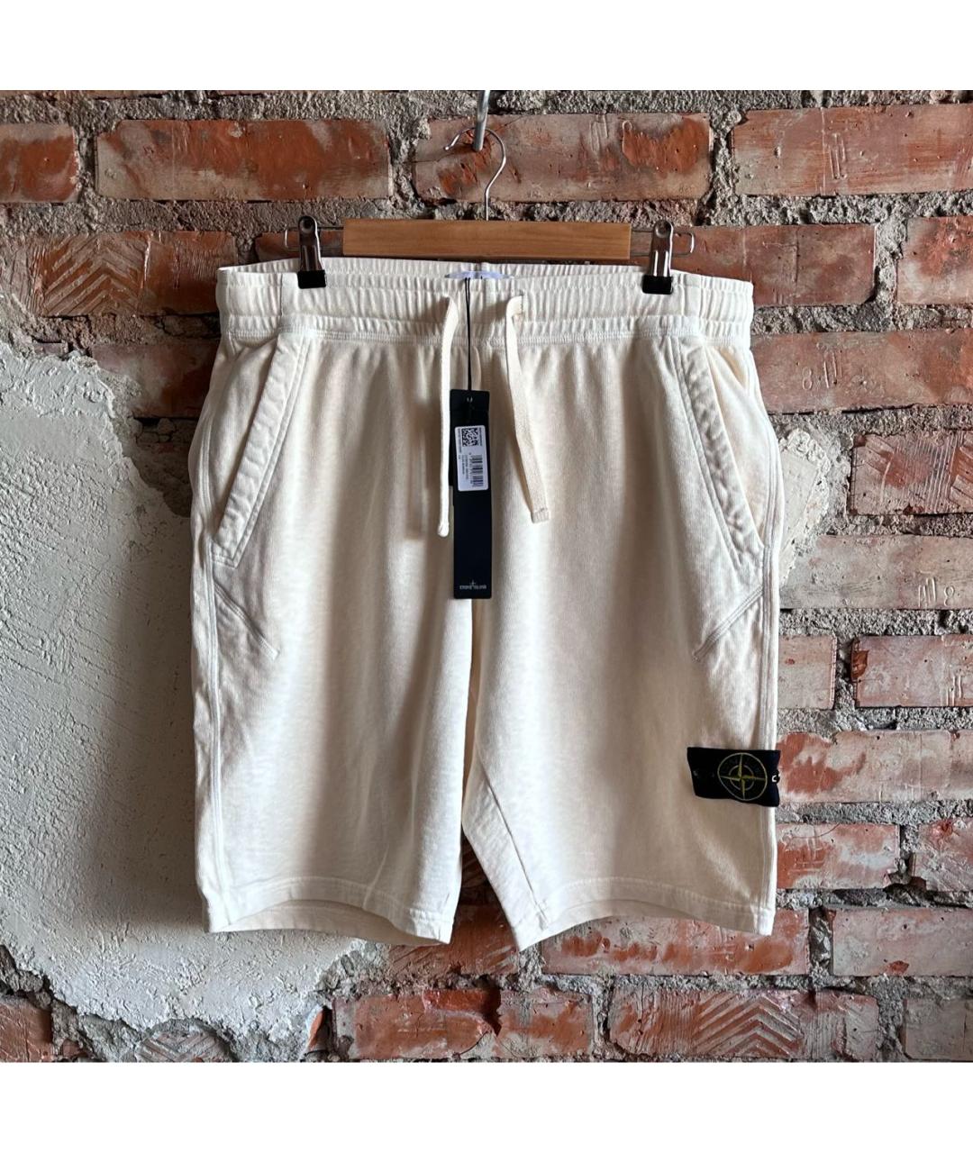 STONE ISLAND Бежевые хлопковые шорты, фото 2