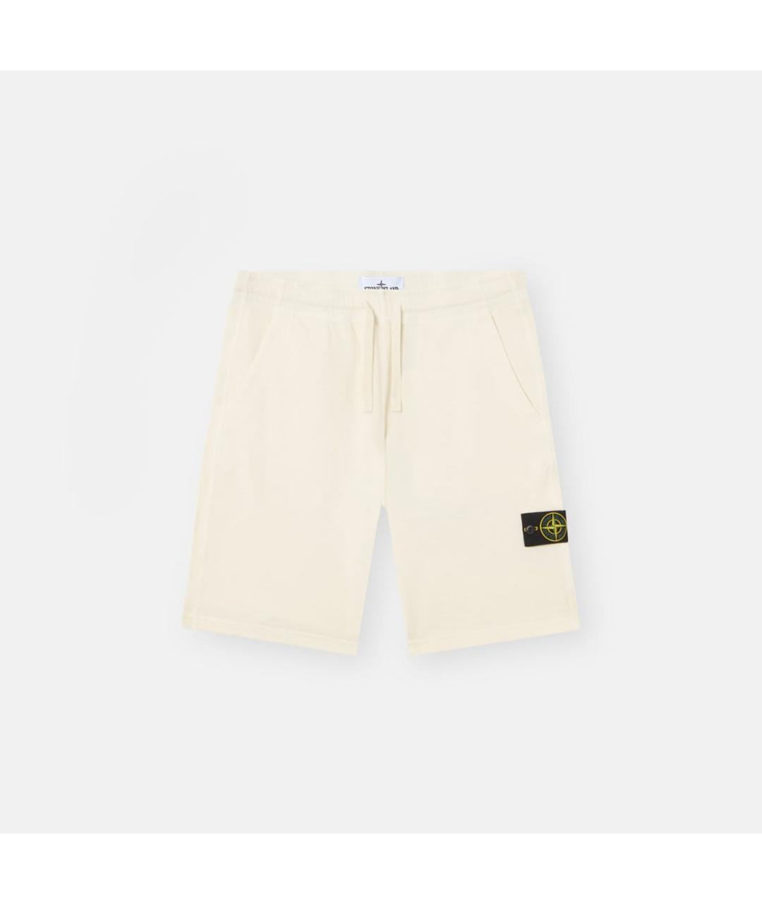 STONE ISLAND Бежевые хлопковые шорты, фото 7