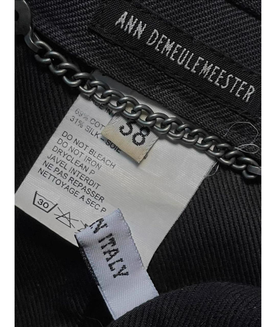 ANN DEMEULEMEESTER Черный хлопковый жакет/пиджак, фото 5