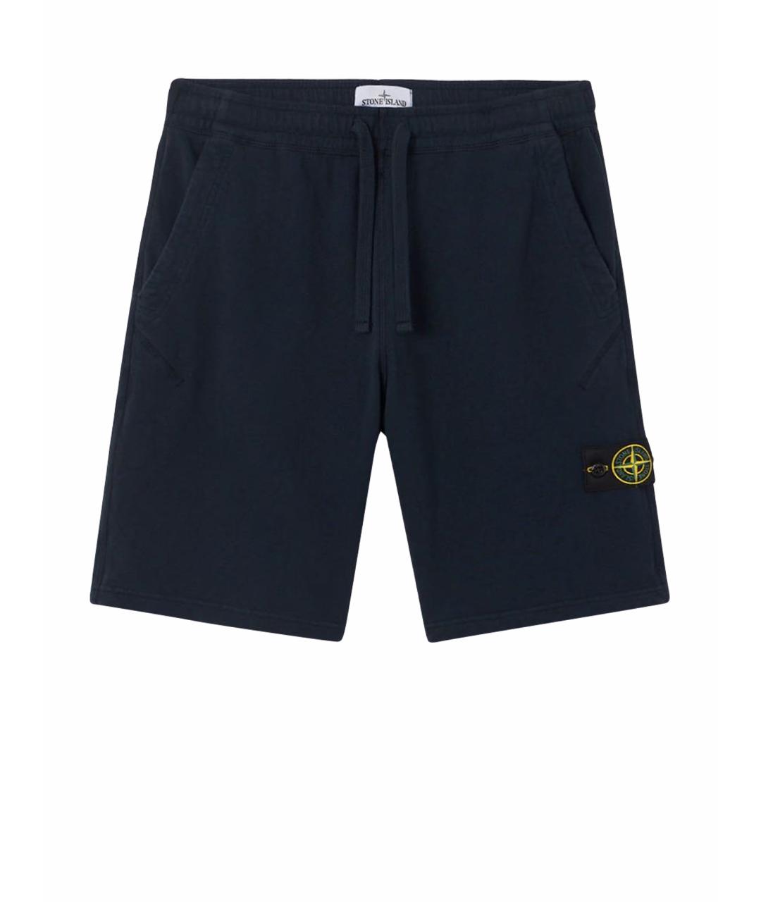 STONE ISLAND Темно-синие хлопковые шорты, фото 1