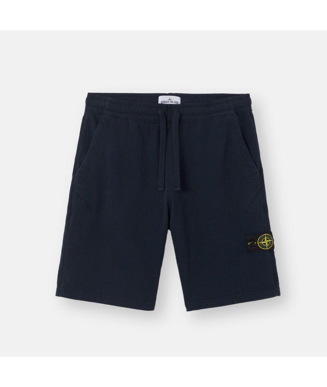 STONE ISLAND Темно-синие хлопковые шорты, фото 6