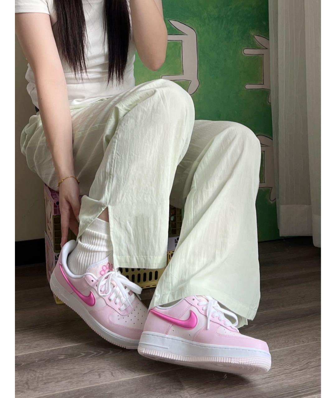 NIKE Розовые кожаные кроссовки, фото 4