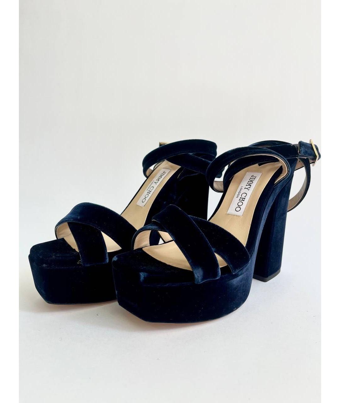 JIMMY CHOO Бархатные босоножки, фото 3