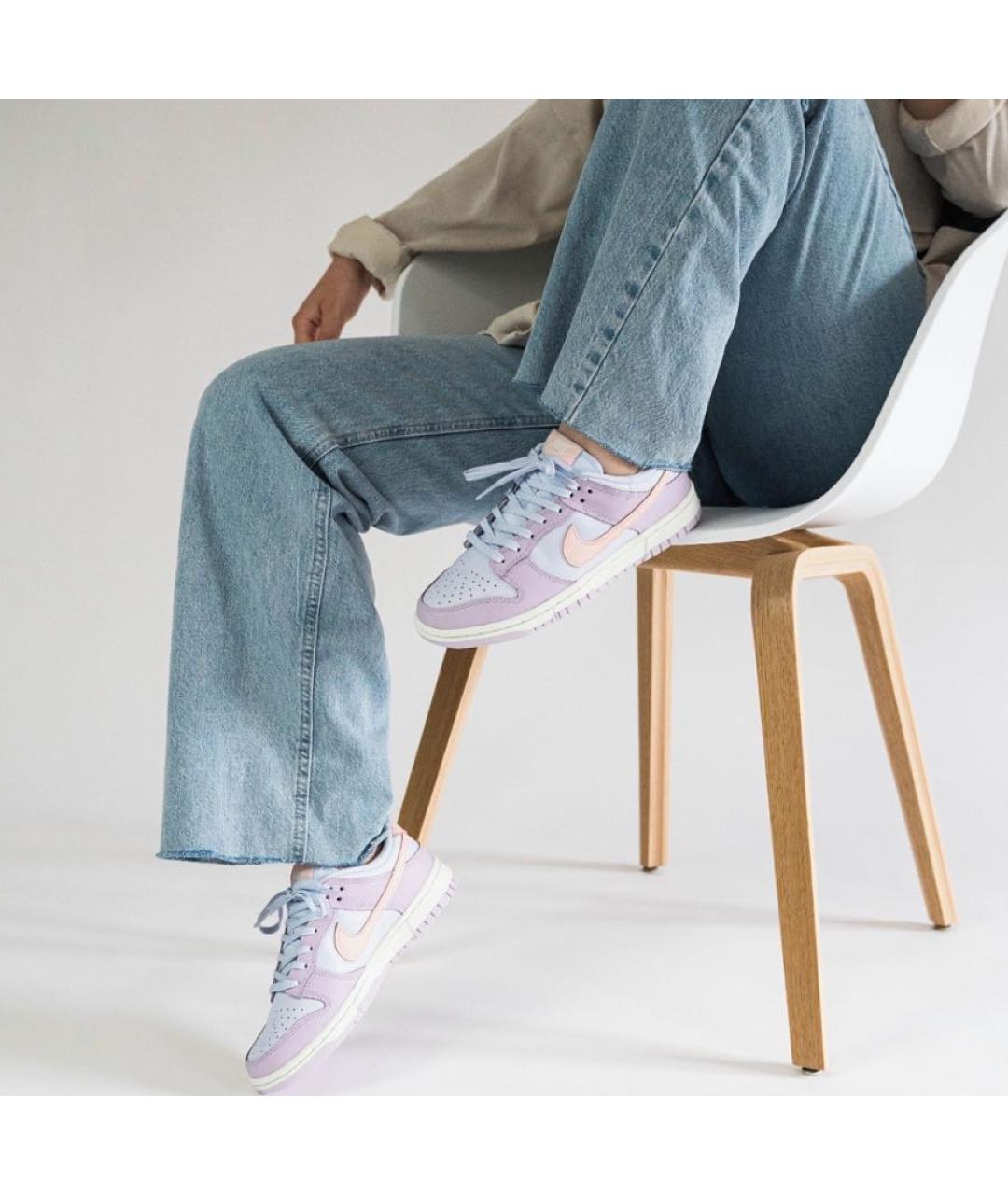 NIKE Фиолетовые кожаные кроссовки, фото 2