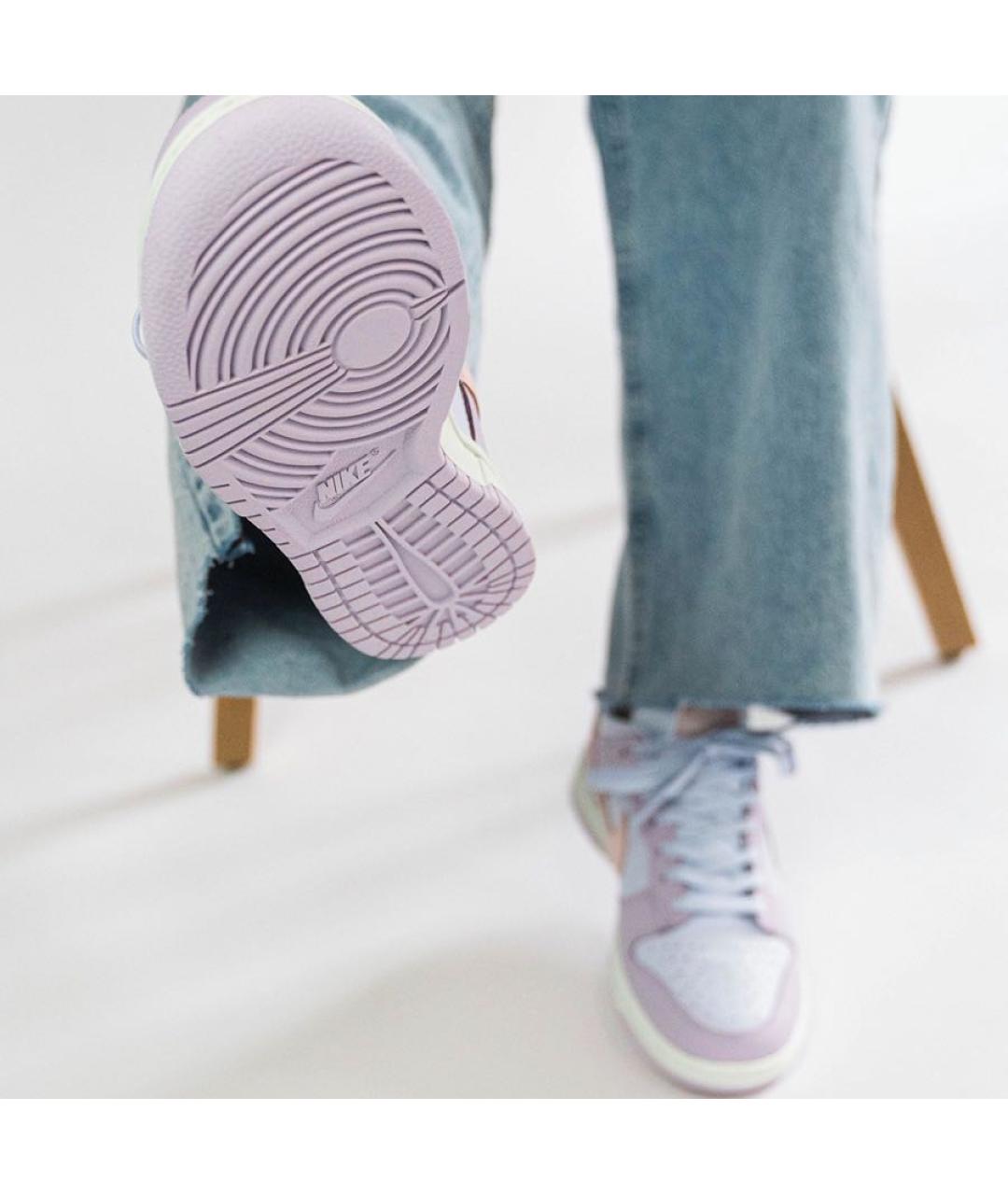 NIKE Фиолетовые кожаные кроссовки, фото 3