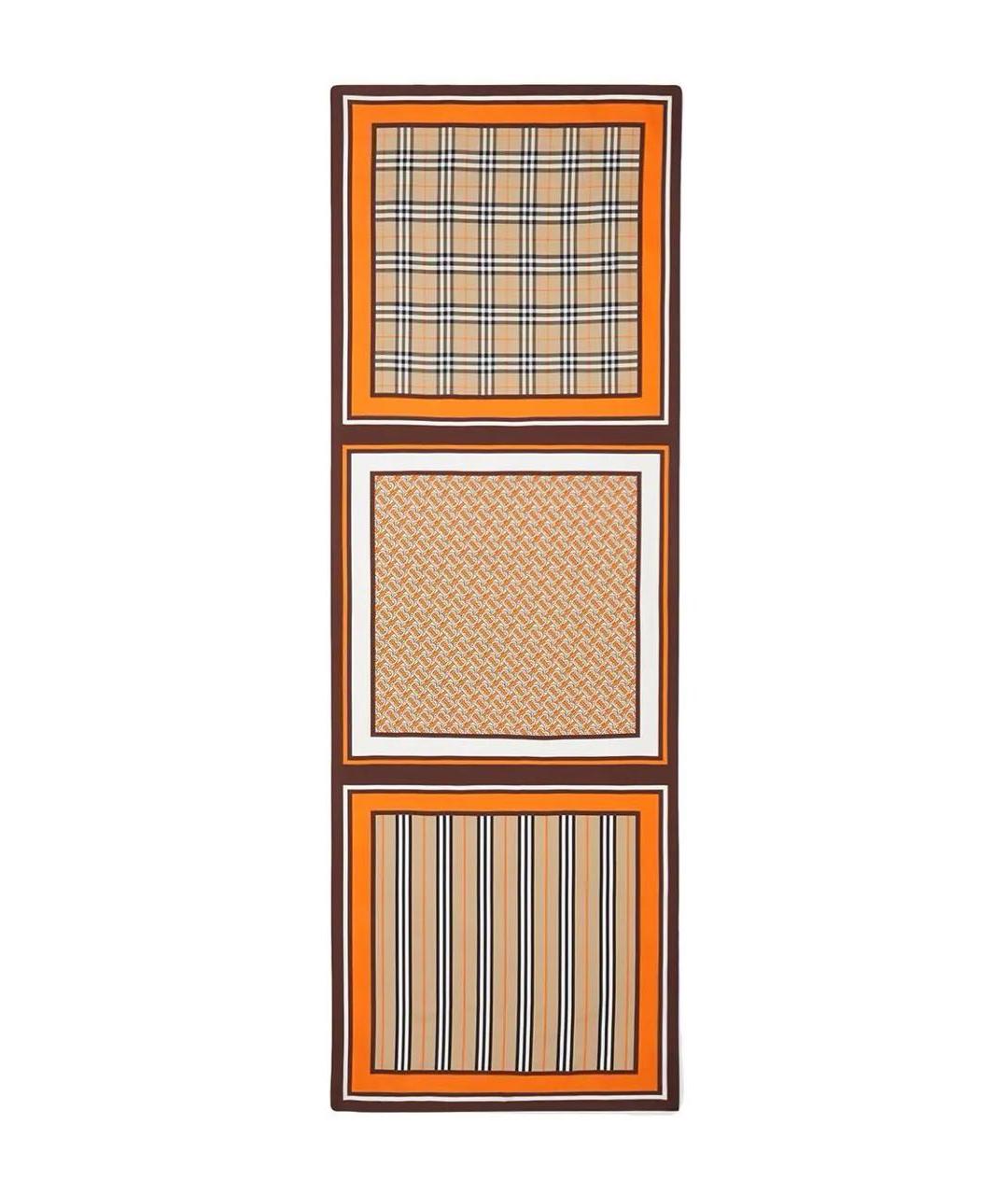 BURBERRY Бежевый шелковый шарф, фото 1