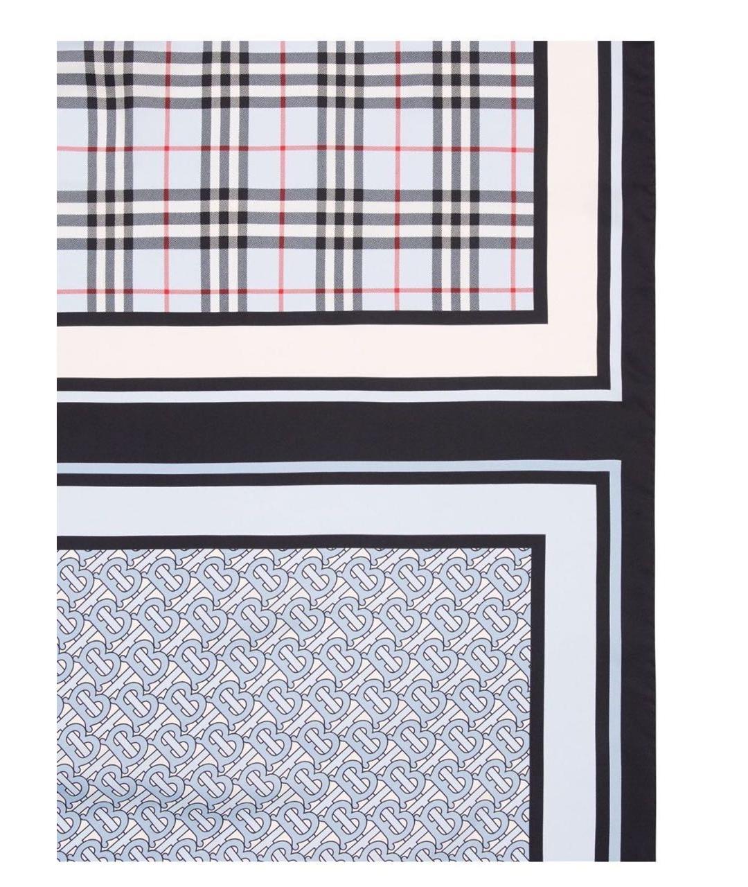 BURBERRY Голубой шелковый шарф, фото 3