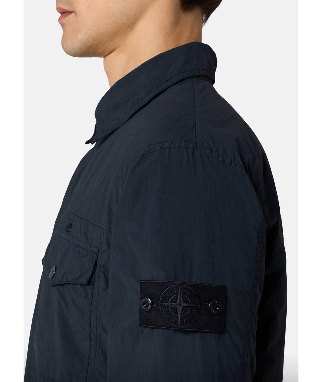 STONE ISLAND Темно-синяя полиамидовая куртка, фото 3