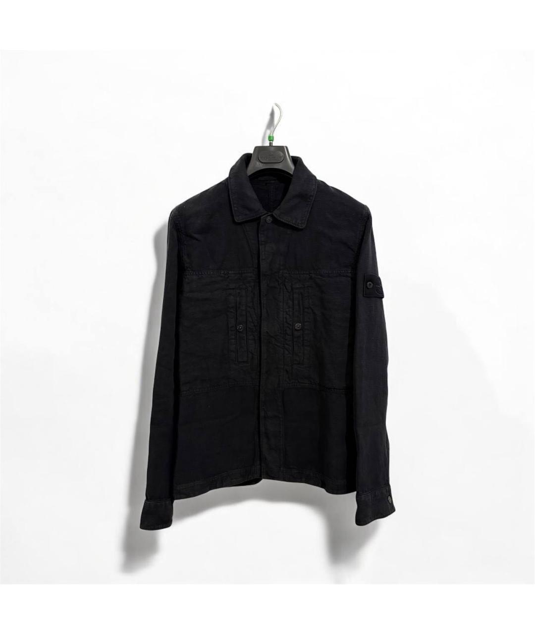 STONE ISLAND Темно-синяя льняная куртка, фото 6