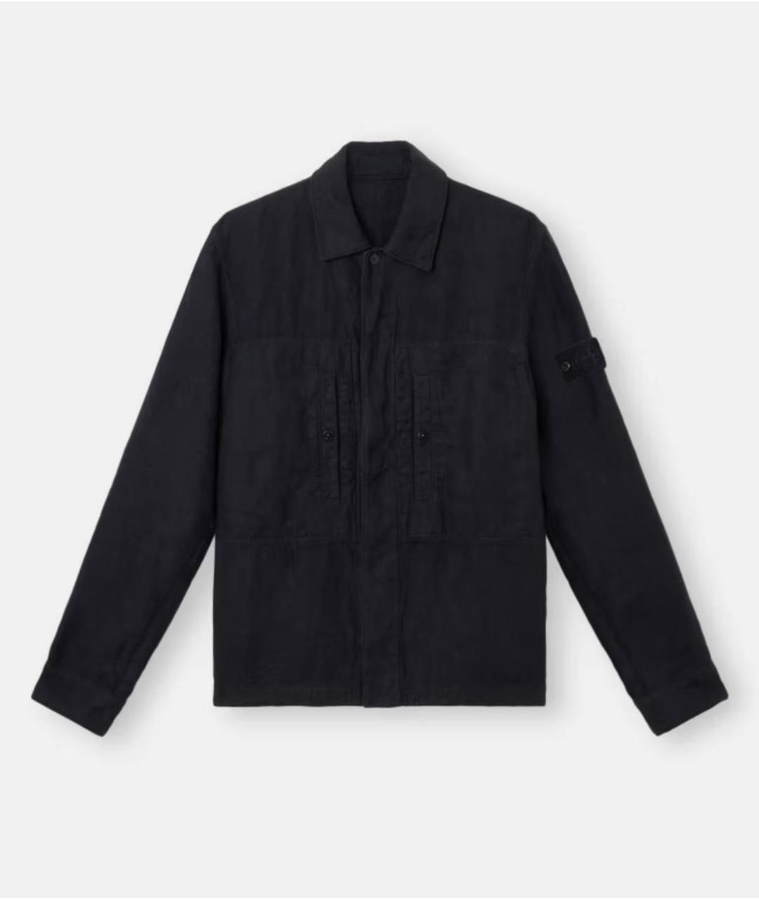 STONE ISLAND Темно-синяя льняная куртка, фото 7