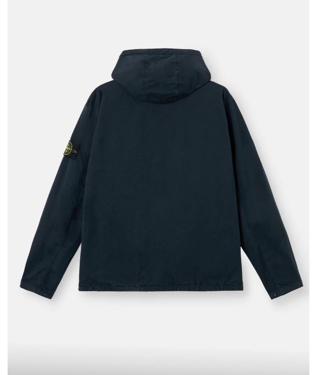 STONE ISLAND Темно-синяя хлопковая куртка, фото 2