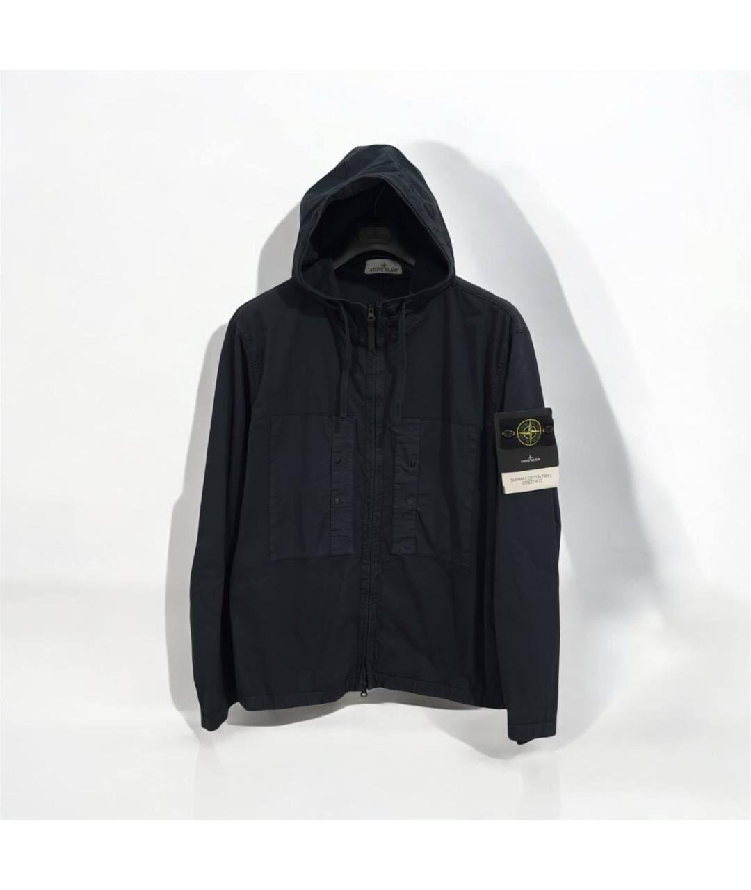 STONE ISLAND Темно-синяя хлопковая куртка, фото 6