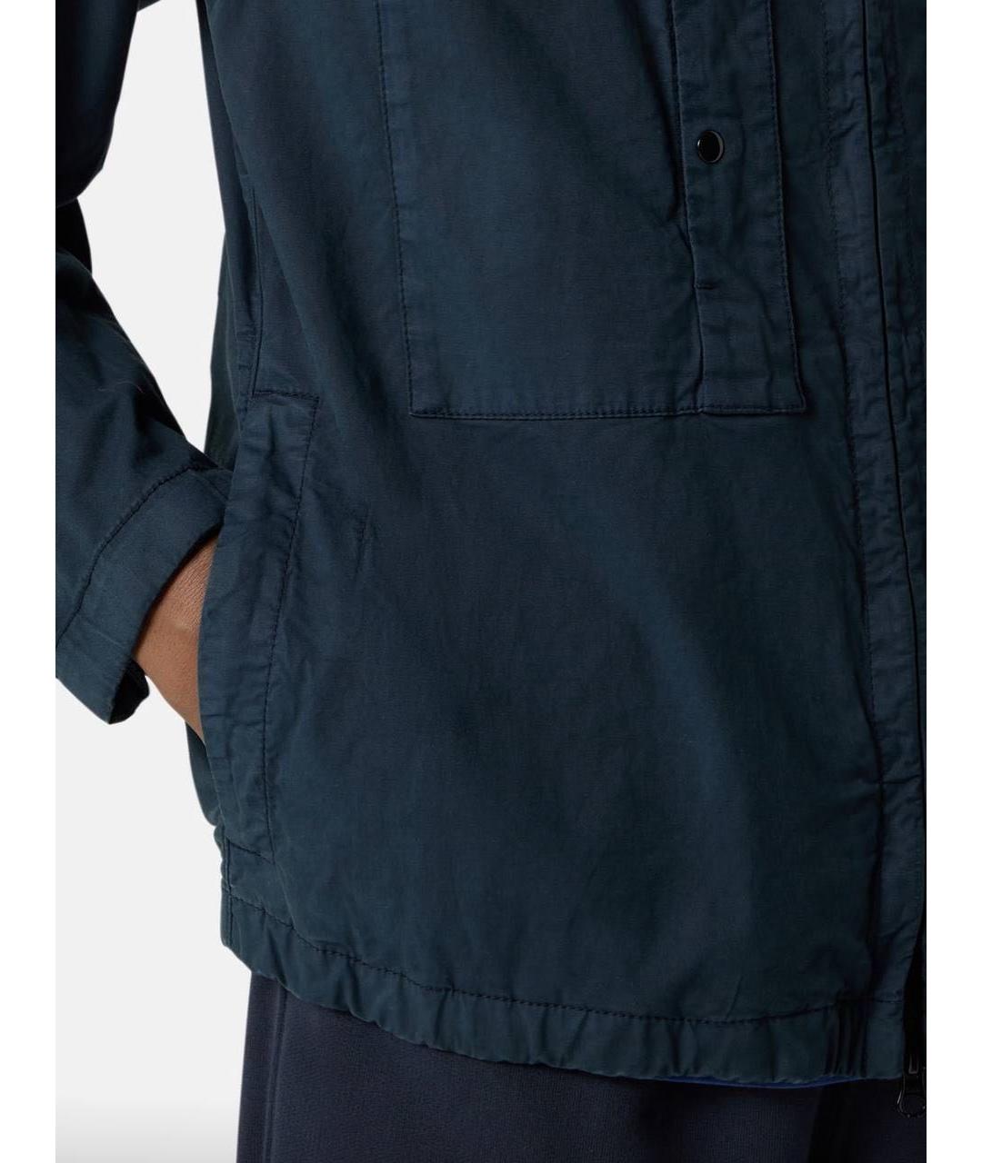 STONE ISLAND Темно-синяя хлопковая куртка, фото 4