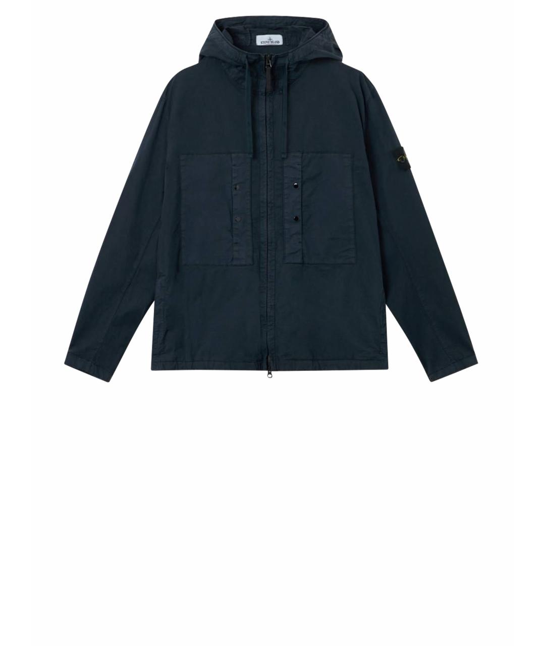 STONE ISLAND Темно-синяя хлопковая куртка, фото 1