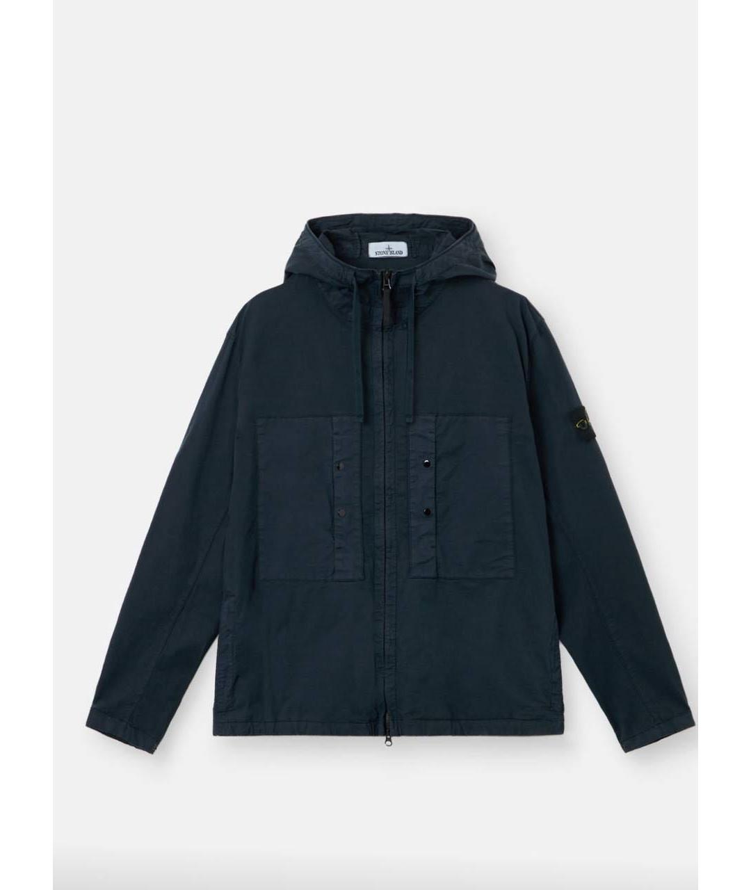 STONE ISLAND Темно-синяя хлопковая куртка, фото 7