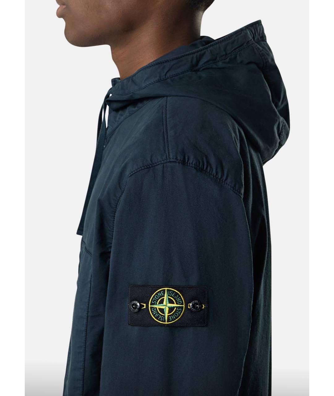 STONE ISLAND Темно-синяя хлопковая куртка, фото 3