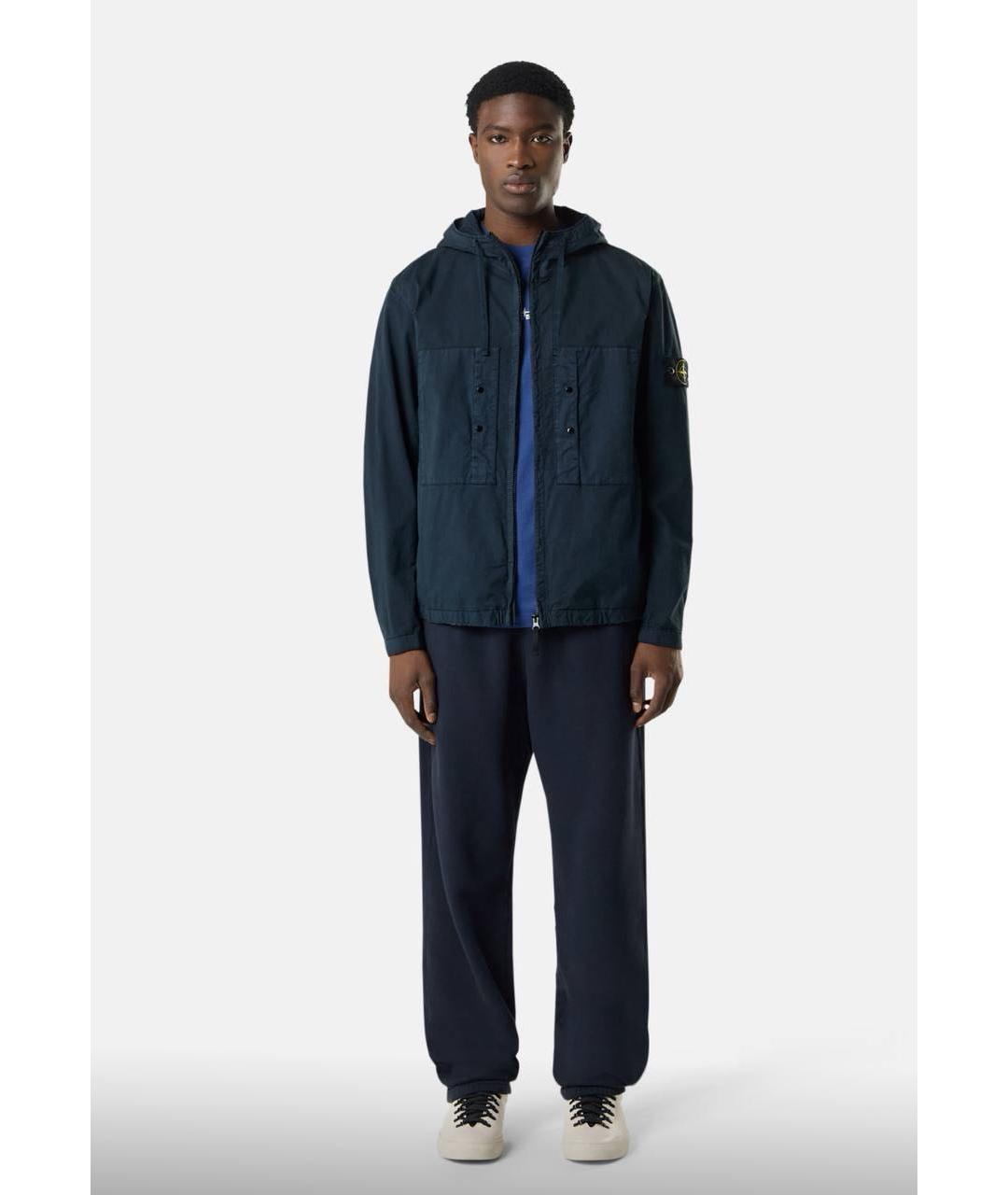 STONE ISLAND Темно-синяя хлопковая куртка, фото 5